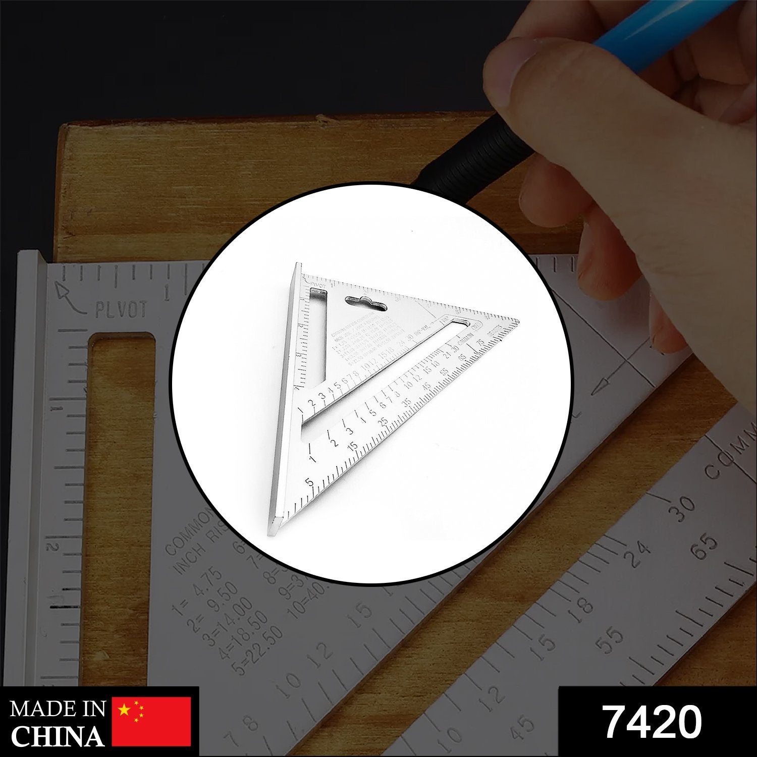 7420  Light Weight Double Side Scale Triangle Measurement Hand Tool 7420  Light Weight Double Side Scale Triangle Measurement Hand Tool